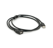 Подовжувач USB 2.0 AM / AF, 1.5m, 1 ферит, чорний Пакет Q250