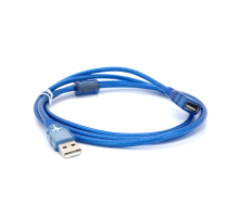 Подовжувач USB 2.0 AM / AF, 1.5m, 1 ферит, прозорий синій Q250