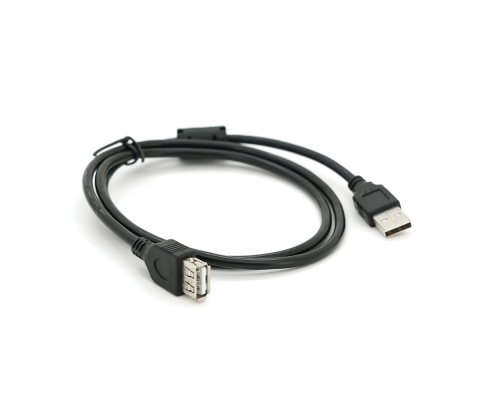 Подовжувач USB 2.0 AM/AF, 1,0m, 1 ферит, чорний, Пакет Q500