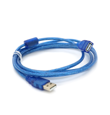 Подовжувач USB 2.0 AM/AF, 1.8m, 1 ферит, прозорий синій Q300