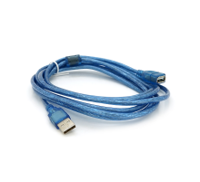 Подовжувач USB 2.0 AM / AF, 3.0m, 1 ферит, прозорий синій Q150