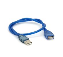 Подовжувач USB 2.0 AM / AF, 0.5m, прозорий синій Q500