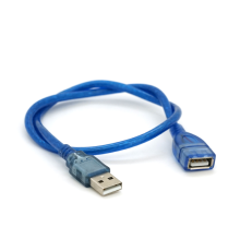 Подовжувач USB 2.0 AM / AF, 0.5m, прозорий синій Q500