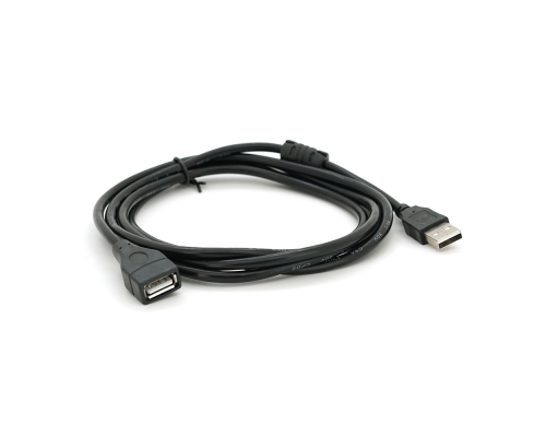 Подовжувач USB 2.0 AM/AF, 2.0m, 1 ферит, чорний Пакет Q250