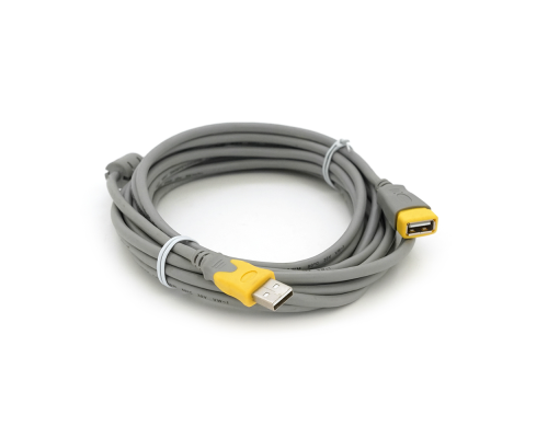 Подовжувач USB 2.0 V-Link AM / AF, 5.0m, 1 ферит, Grey / Yellow