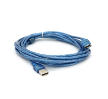 Подовжувач USB 2.0 AM / AF, 5.0m, 1 ферит, прозорий синій Q100