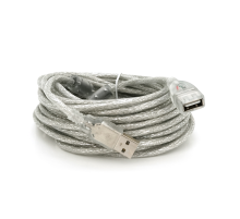 Удлинитель USB 2.0 AM/AF, 10.0m, 1 феррит, прозорий синий Q70