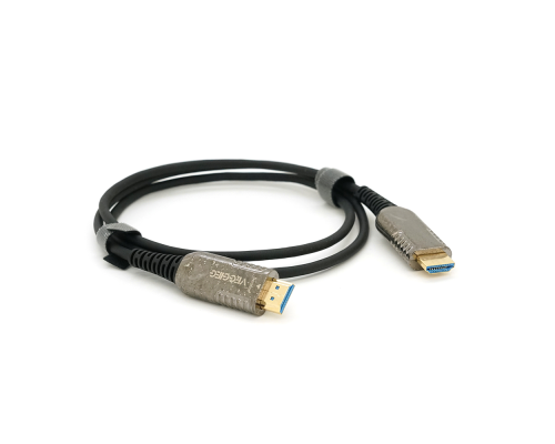 Кабель VEGGIEG HA-1 HDMI-HDMI 4K UHD, 1.0m, v2,0, OD-4.0mm, круглий, Black, коннектор Black-Metal, Пакет