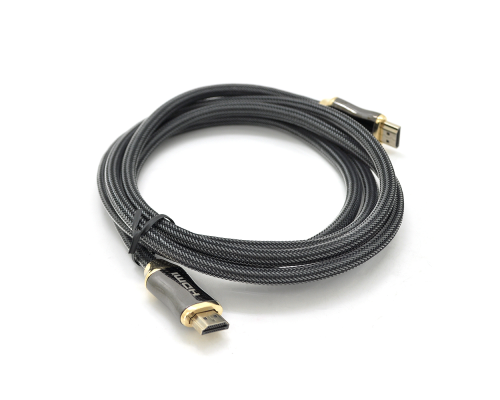 Кабель VEGGIEG HX-1 HDMI-HDMI 2K * 4K, 1.0m, v2,0, OD-7.0mm, круглий, обплетення, Black, коннектор Black-Gold, Пакет