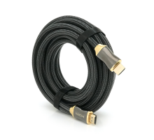 Кабель VEGGIEG HX-8 HDMI-HDMI 2K * 4K, 8.0m, v2,0, OD-8.0mm, круглий, обплетення, Black, коннектор Black-Gold, Box