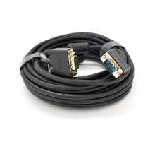 Кабель VEGGIEG VG-5 VGA 3 + 6, 5,0m, male to male (тато-тато), OD-6.5mm, 1 ферит, круглий Black, коннектор Gold, Пакет