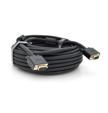 Кабель VEGGIEG VG-15 VGA 3 + 6, 15m, male to male (тато-тато), OD-8.0mm, 2 фериту, круглий Black, коннектор Gold, Box