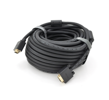 Кабель VEGGIEG VG-30 VGA 3 + 6, 30m, male to male (тато-тато), OD-8.0mm, 2 фериту, круглий Black, коннектор Gold, Box
