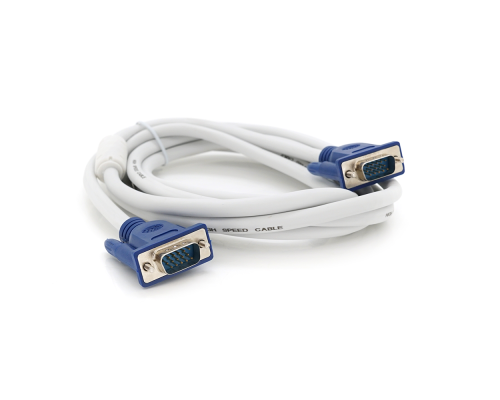 Кабель Merlion VGA 3 + 4 3m, male to male (тато-тато), 1 ферит, біло-синій, пакет Q100 Кабель Merlion VGA 3 + 4 3m, male to male (тато-тато), 1 ферит, біло-синій, пакет Q100