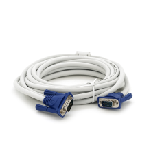 Кабель Merlion VGA 5m, male to male (тато-тато), 1 ферита, білий, пакет Q50