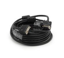 Кабель Merlion VGA 10m, male to male (тато-тато), 2 фериту, чорний, Пакет Q50