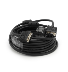 Кабель Merlion VGA 10m, male to male (тато-тато), 2 фериту, чорний, Пакет Q50