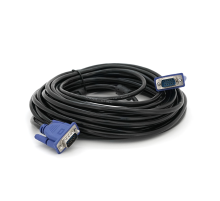 Кабель Merlion VGA 3 + 2 10m, male to male (тато-тато), 2 фериту, чорно-синій, пакет Q80
