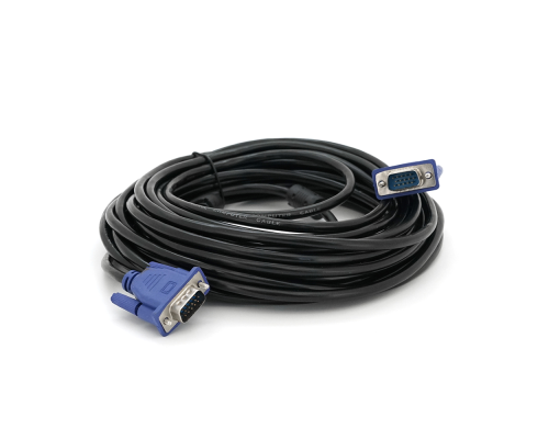 Кабель Merlion VGA 3 + 2 10m, male to male (тато-тато), 2 фериту, чорно-синій, пакет Q80 Кабель Merlion VGA 3 + 2 10m, male to male (тато-тато), 2 фериту, чорно-синій, пакет Q80