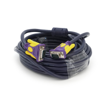 Кабель Merlion VGA 3 + 4 with shielding, 10m, male to male (тато-тато), 2 фериту, purple, Пакет Q50