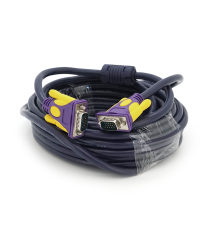 Кабель Merlion VGA 3 + 4 with shielding, 10m, male to male (тато-тато), 2 фериту, purple, Пакет Q50