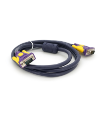Кабель JH-VGA39 VGA 3+9, 1,5m, male to male (тато-тато), 1 ферит, purple, Пакет