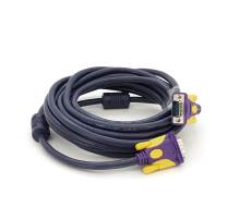 Кабель Merlion VGA 3 + 4 with shielding, 5m, male to male (тато-тато), 2 фериту, purple, Пакет Q100