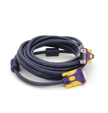 Кабель Merlion VGA 3 + 4 with shielding, 5m, male to male (тато-тато), 2 фериту, purple, Пакет Q100
