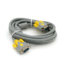 Кабель Merlion VGA 3 + 6 HIGH SPEED 3m, male to male (тато-тато), 1 ферит, сіро-жовтий, кульок 1080P Q80