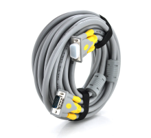 Кабель Merlion VGA 3+6 HIGH SPEED 20m, male to male (папа-папа), 1 феррит, серо-желтый, кулёк 1080P Q16