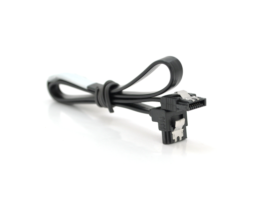 Кабель інтерфейсний SATA 0.45м, кут 90 ° c засувкою, чорний
