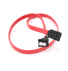 Кабель інтерфейсний VEGGIEG ST307 SATA3.0, 0.5м, загнутий з защіпкою, червоний