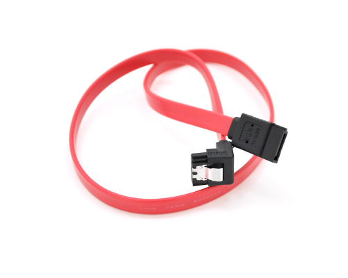 Кабель інтерфейсний VEGGIEG ST307 SATA3.0, 0.5м, загнутий з защіпкою, червоний