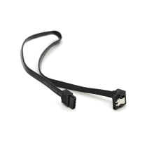 Кабель інтерфейсний SATA 0.45м, загнутий із клямкою, чорний