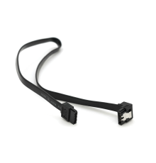 Кабель інтерфейсний SATA 0.45м, загнутий із клямкою, чорний