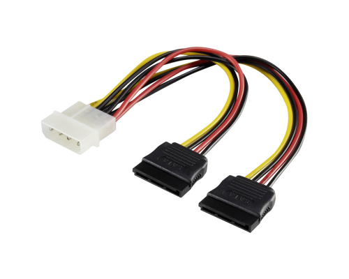 Перехідник-дільник живлення SATA (4P-2xSATA), 0.2m, Пакет