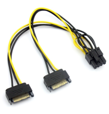 Кабель-перехідник для живлення відеокарти SATA + SATA -> 8P, OEM Q50