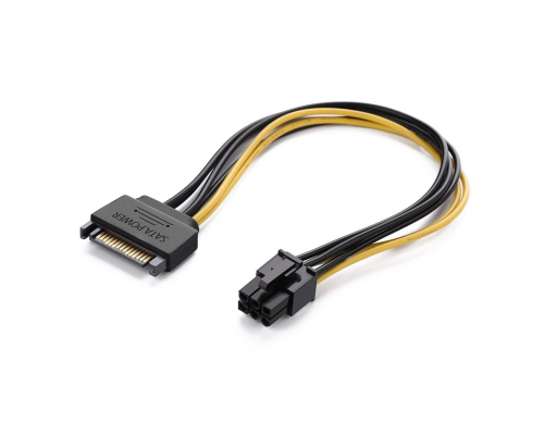 Кабель-перехідник для живлення процесора 6P->SATA