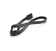 Кабель интерфейсный SATA 0.45м, прямой с защелкой, чорний