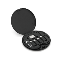Кабель Data Cable Set, Type-C-Type-C+ перехідники (USB+Lighting+Micro), 60W, Black, довжина 0.2м, Case