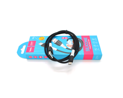 Кабель Hoco X82 silicone, Micro-USB, 2.4A, Black, довжина 1м, BOX Кабель Hoco X82 silicone, Micro-USB, 2.4A, Black, довжина 1м, BOX
