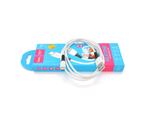 Кабель Hoco X82 silicone, Micro-USB, 2.4A, White, довжина 1м, BOX