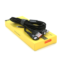 Кабель KSC-296 TUOYUAN charging data cable 3 in 1 Micro / Iphone / Type-C, довжина 1м, Black, BOX