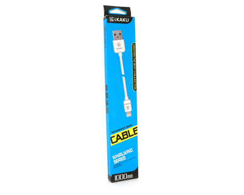 Кабель iKAKU XUANFENG charging data cable for iphone, White, довжина 1м, 2,1А, BOX