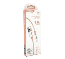 Кабель iKAKU KSC-723 GAOFEI smart charging cable for iphone, Pink, довжина 1м, 2.4A, BOX Кабель iKAKU KSC-723 GAOFEI smart charging cable for iphone, Pink, довжина 1м, 2.4A, BOX
