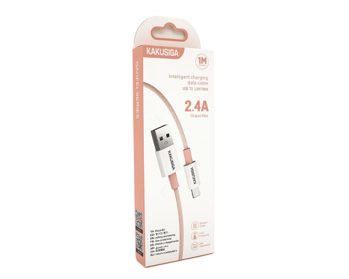Кабель iKAKU KSC-723 GAOFEI smart charging cable for iphone, Pink, довжина 1м, 2.4A, BOX