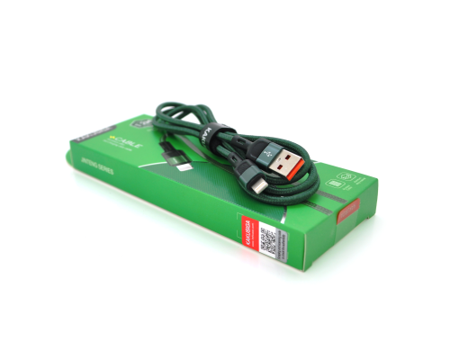 Кабель iKAKU KSC-458 JINTENG aluminum alloy fast charging data cable for iphone, Green, довжина 1.2м, BOX Кабель iKAKU KSC-458 JINTENG aluminum alloy fast charging data cable for iphone, Green, довжина 1.2м, BOX