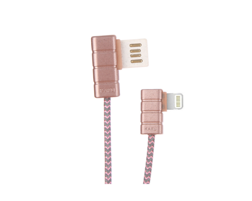 Кабель iKAKU Gallop series for iphone, Rose-Gold, довжина 1м, 2.4A, BOX Кабель iKAKU Gallop series for iphone, Rose-Gold, довжина 1м, 2.4A, BOX