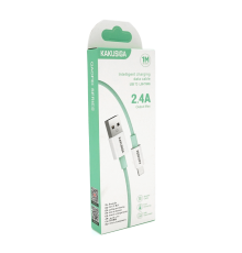 Кабель iKAKU KSC-723 GAOFEI smart charging cable for iphone, Green, довжина 1м, 2.4A, BOX