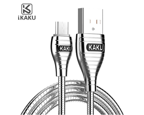 Кабель iKAKU ALLOY series for mirco, Silver, длина 1м, 2.8A, BOX Кабель iKAKU ALLOY series for mirco, Silver, длина 1м, 2.8A, BOX